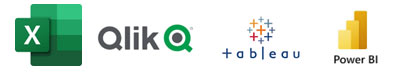 Excel©, Qlik©, Tableau©, Power BI©…).